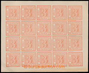 186020 -  REPRINT of famous block-of-20, Sachsen 3Pfg, which was orig