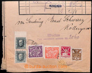 186065 - 1925 celý nákladní list s vylepenými výplatními zn. k 