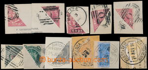 186072 - 1888 SG.27c(2x), 35a, 37a(3x), comp. of 6 cut-squares with b