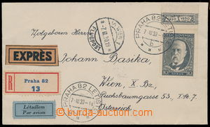 186087 - 1930 Let+R+Ex-dopis adresovaný do Vídně, vyfr. zn. TGM 10