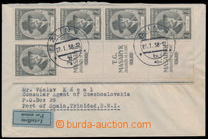 186108 - 1938 PRAGUE - PORT OF SPAIN, airmail letter to Trinidad (!),