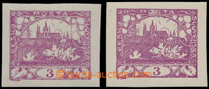 186220 -  Pof.2 RT, 2x 3h violet, 1x with plate flaw 90/2 - interrupt