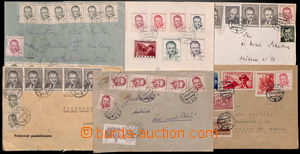 186252 - 1953 sestava 12ks dopisů, mnohonásobné i smíšené frank