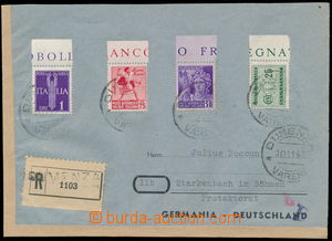 186270 - 1944 Reg letter to Jilemnice (Bohemia-Moravia), with Sass.50