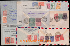 186306 - 1937-1958 sestava 10 firemních Let-dopisů, frankatury výp