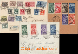 186316 - 1929-1939 3 Reg letters with complete sets, i.a. to Zurich a