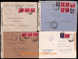 186323 - 1946-1947 TRIESTE - VENEZIA GIULIA, 4 censored letters to Cz