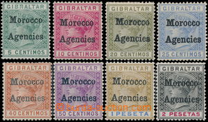 186364 - 1898-1900 MOROCCO AGENCIES  SG.1-8, přetiskové Gibraltar V