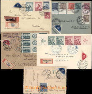 186376 - 1937-1938 comp. 5 pcs of entires addressed strictly private,