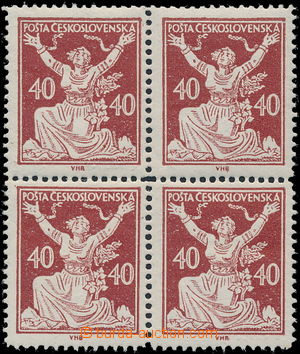 186446 -  Pof.154B, 40h brown, block of four, type I with line perfor