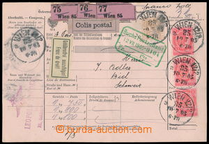 186447 - 1905 whole parcel card addressed to Switzerland, with imprin