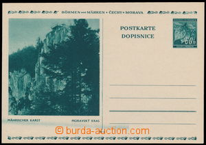 186456 - 1939 CDV6/11, pictorial PC Moravian Karst with printing flaw