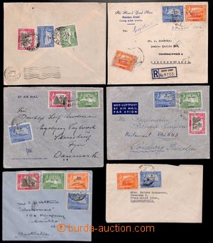 186474 - 1952 6 dopisů s přetiskovým vydáním nové měny (100 ce