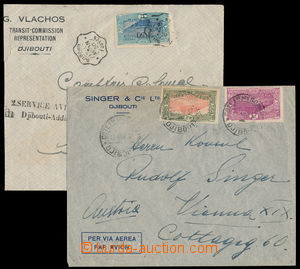 186505 - 1937 2 Let-dopisy; do Addis Abeby Sc.131 Most u Djibouty 1,5