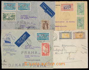 186509 - 1922-1937 4 dopisy s víceznámkovými frankaturami AOF emis