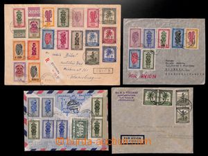 186521 - 1947-1959 7 letters with multiple frankings issues Idols, La
