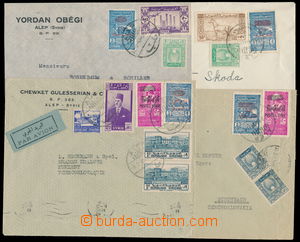 186523 - 1946-1947 set of 4 commercial airmail letters with mixed fra