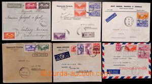 186550 - 1935-1950 8 firemních dopisů a 1 pohlednice, frank. mj. Le
