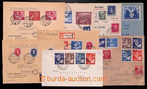 186563 - 1949-1952 8 Reg letters with first issues GDR, i.a. Mi.242, 