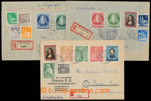 186573 - 1951-1952 3 Reg letters to Czechoslovakia, i.a. with Mi.76,7