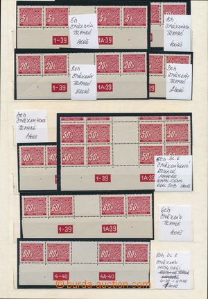 186614 - 1939 Pof.DL1-DL14, complete set 4-stamp gutter with lower ma
