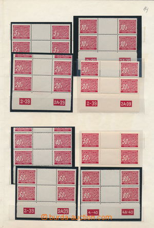 186615 - 1939 Pof.DL1-DL14, complete set pairs 2-stamps gutter with l