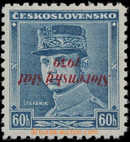 186691 - 1939 Alb.11PP, Blue Štefánik 60h with inverted opt!; exp. 