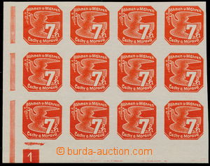 186732 - 1939 Pof.NV3, Newspaper stamps (I.) 7h orange, LL blk-of-12 