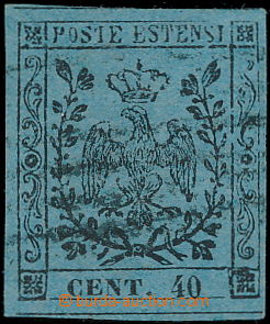 186760 - 1852 Sass.5, Znak 40c celeste; velmi pěkný kus, kat. 3.250