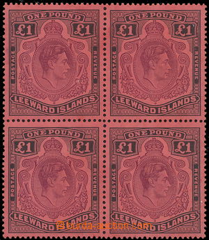 186767 - 1938 SG.114a, 4-blok Jiří VI. £1, purpurová černá 