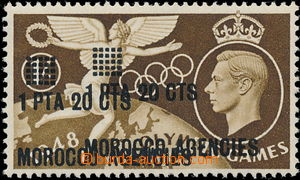 186777 - 1948 MORROCCO AGENCIES SG.181a, Jiří VI. Olympiáda 1Pta 2