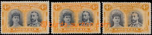 186784 - 1910 SG.138-140, Jiří V. Double Head 3x 4P, černá / oran