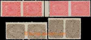 186816 - 1881 Sc.15bd(2x),16b,c, 2x vertical pair Lion 2Ct red in var