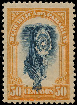 186818 - 1911 Sc.206, Republika 50C oranžová / černá, PŘEVRÁCEN
