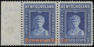 186827 - 1938 SG.271a, pair of Queen Mary 7C ultramarine, right stamp