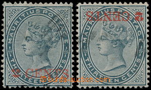 186829 - 1887 SG.117, 117a, 2x Viktorie 2 CENTS / 13C břidlicová sl