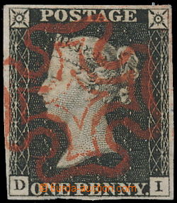 186839 - 1840 SG.2, Penny Black black, plate 2 letters D-I, very nice
