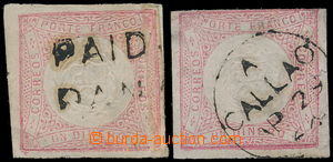 186847 - 1862 Sc.12, 12b, 2x UN DINERO, DR britského poštovního ú