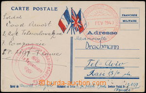 186872 - 1940 card French field post with additional-printing to Tel 
