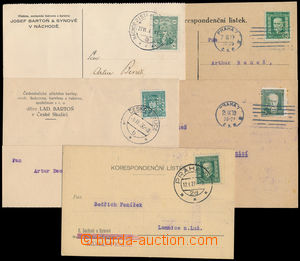 186892 - 1927-1936 sestava 5ks firemních identifikačních dopisnic 