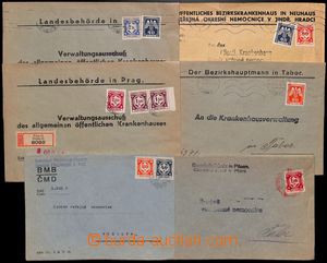 186900 - 1940-1943 comp. 6 pcs of official letters franked with. serv