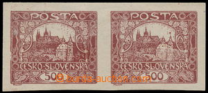186928 -  Pof.25, 500h brown, horizontal pair, 1 stamp with full offs