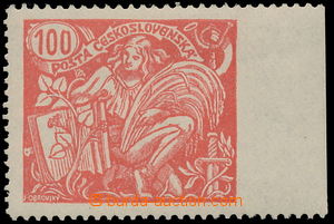 187015 -  Pof.173A, 100h červená, I. typ, ŘZ 13¾, krajový ku