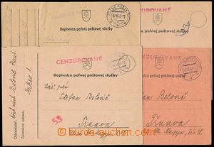 187066 - 1943-1944 comp. of 4 FP cards, all with FP-postmark 52, addr