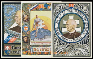 187067 - 1939 sestava 3ks pohlednic, 2x Andrej Hlinka, 1x koláž Slo