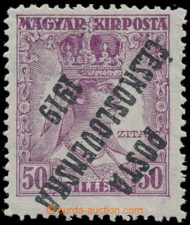 187187 -  Pof.123 Pp, Zita 50f, inverted overprint IV. type; exp. by 