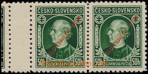187219 - 1939 Sy.23K C, Hlinka 50h green with coupon, line perforatio