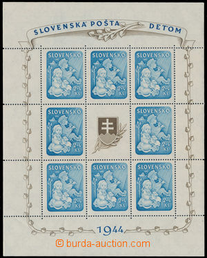 187229 - 1944 Sy.H119 plate variety, miniature sheet For Children-iss