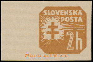 187231 - 1939 Sy.NV10x, 2h yellow-brown, marginal piece, horiz. grid;