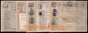 187252 - 1920 comp. of 5 telegrams blank forms with imprinted stamps 